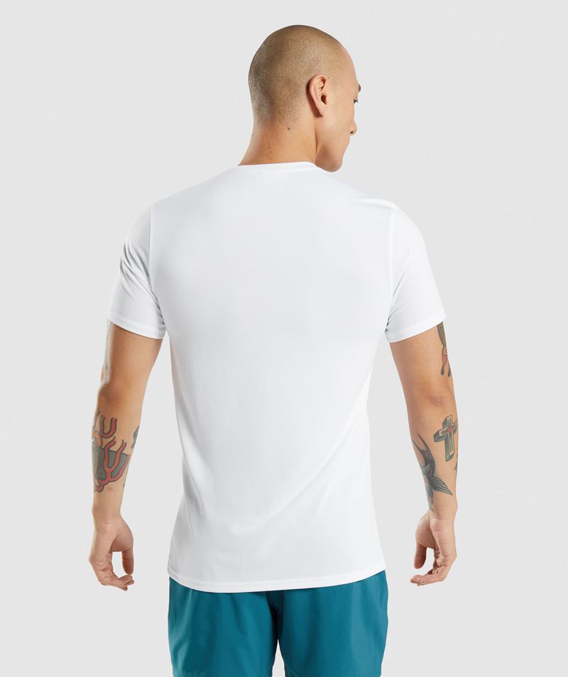 Men's Gymshark Arrival T-Shirts White | USA  0371-FVYBH