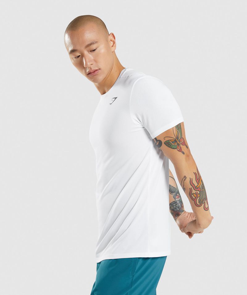 Men's Gymshark Arrival T-Shirts White | USA  0371-FVYBH