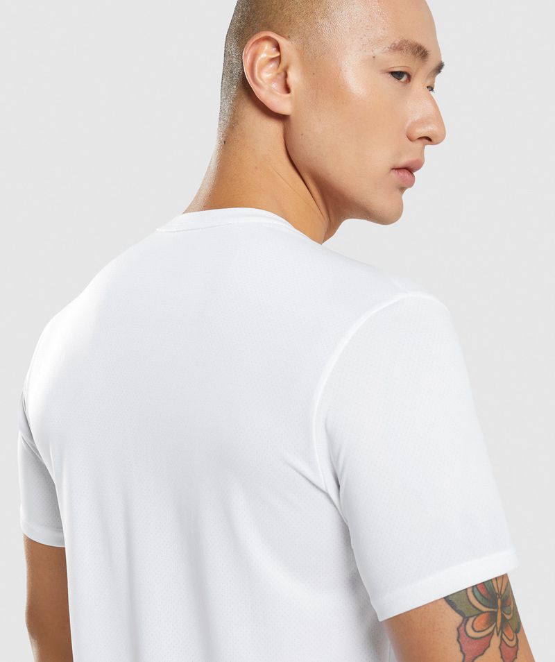 Men's Gymshark Arrival T-Shirts White | USA  0371-FVYBH