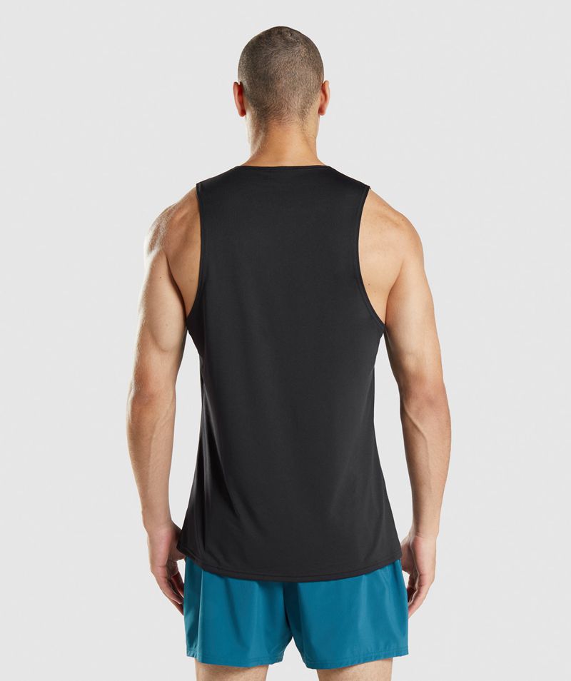 Men's Gymshark Arrival Tank Tops Black | USA  8537-IGBUT