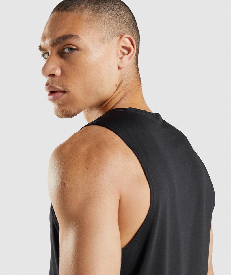 Men's Gymshark Arrival Tank Tops Black | USA  8537-IGBUT