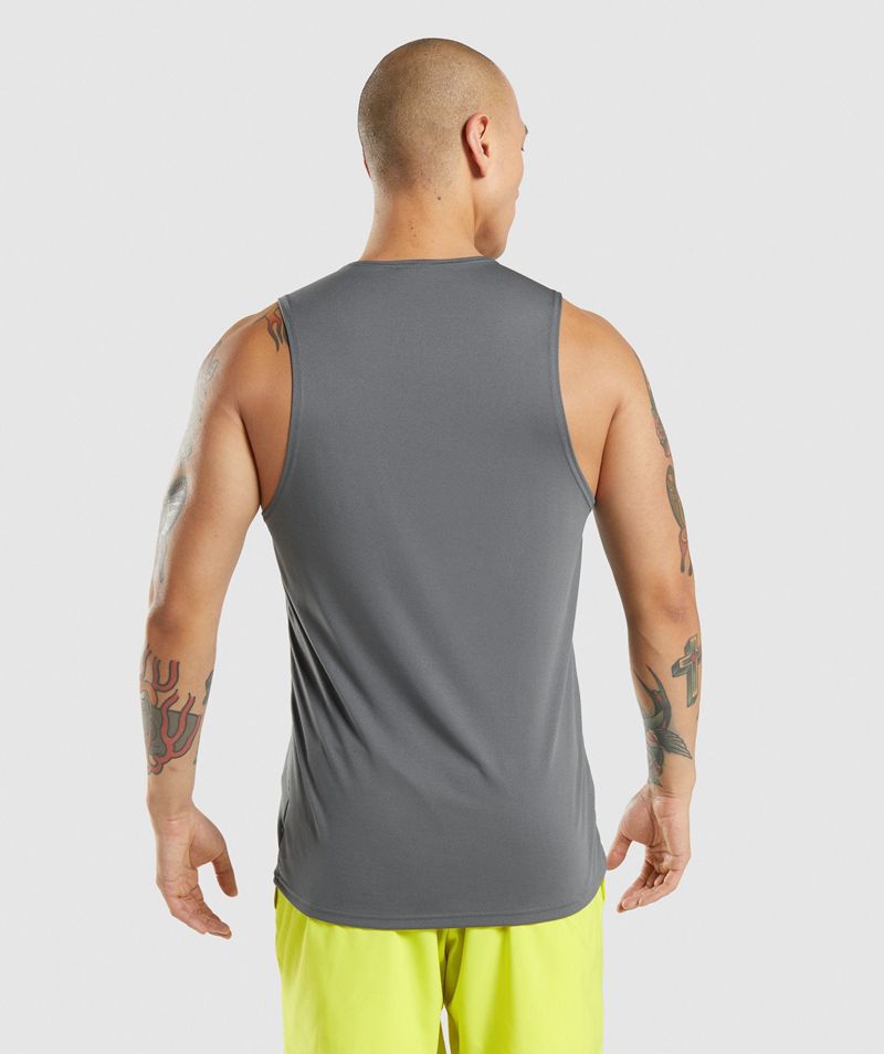 Men's Gymshark Arrival Tank Tops Grey | USA  3254-DPWSF