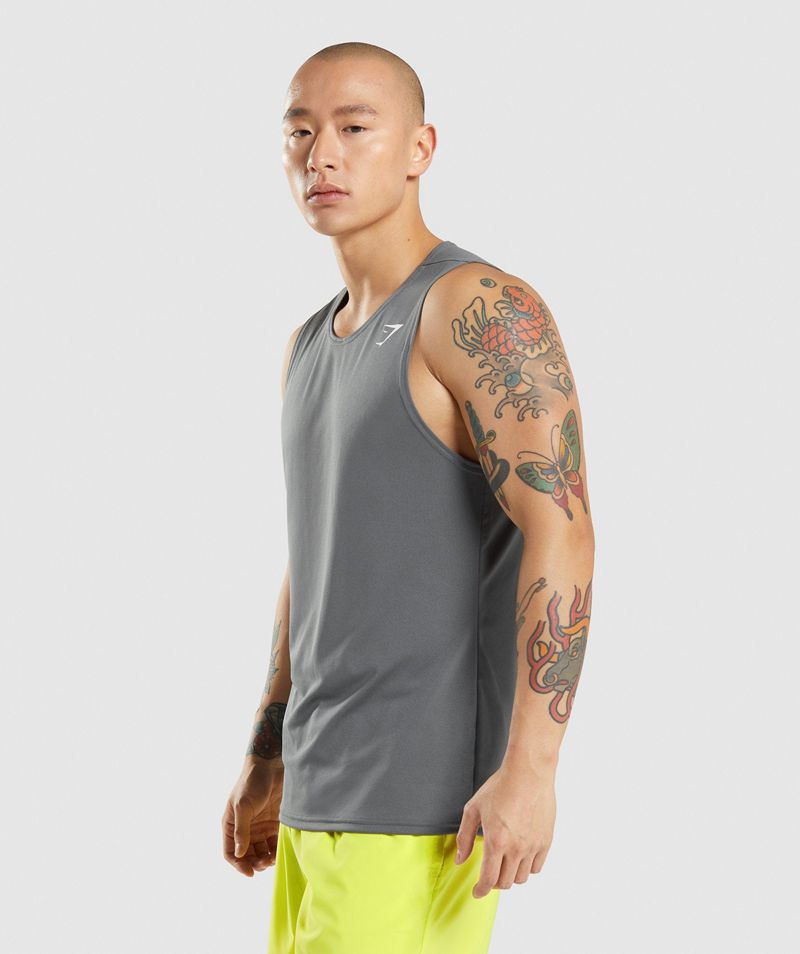 Men's Gymshark Arrival Tank Tops Grey | USA  3254-DPWSF