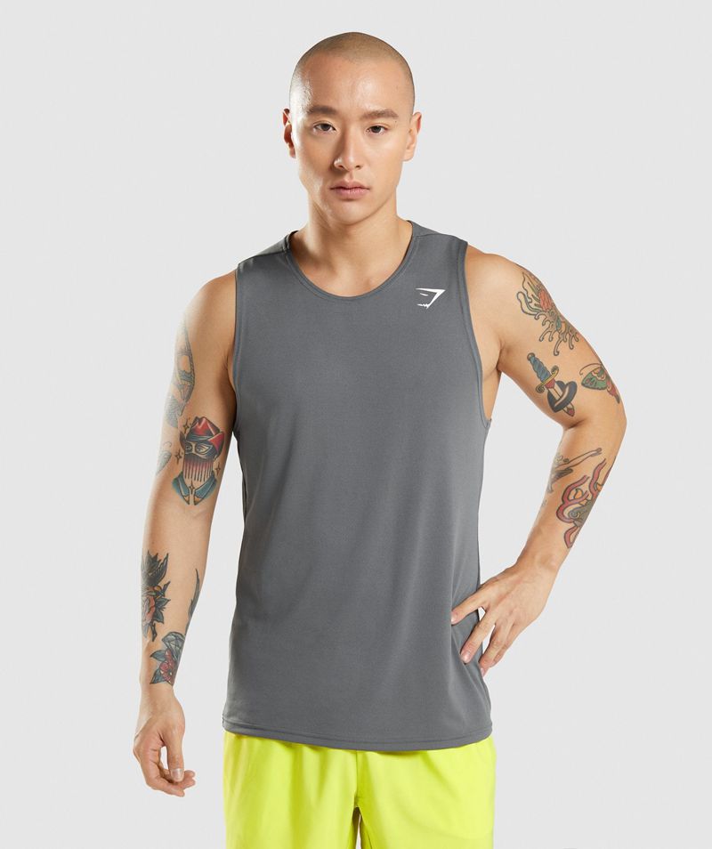 Men\'s Gymshark Arrival Tank Tops Grey | USA  3254-DPWSF