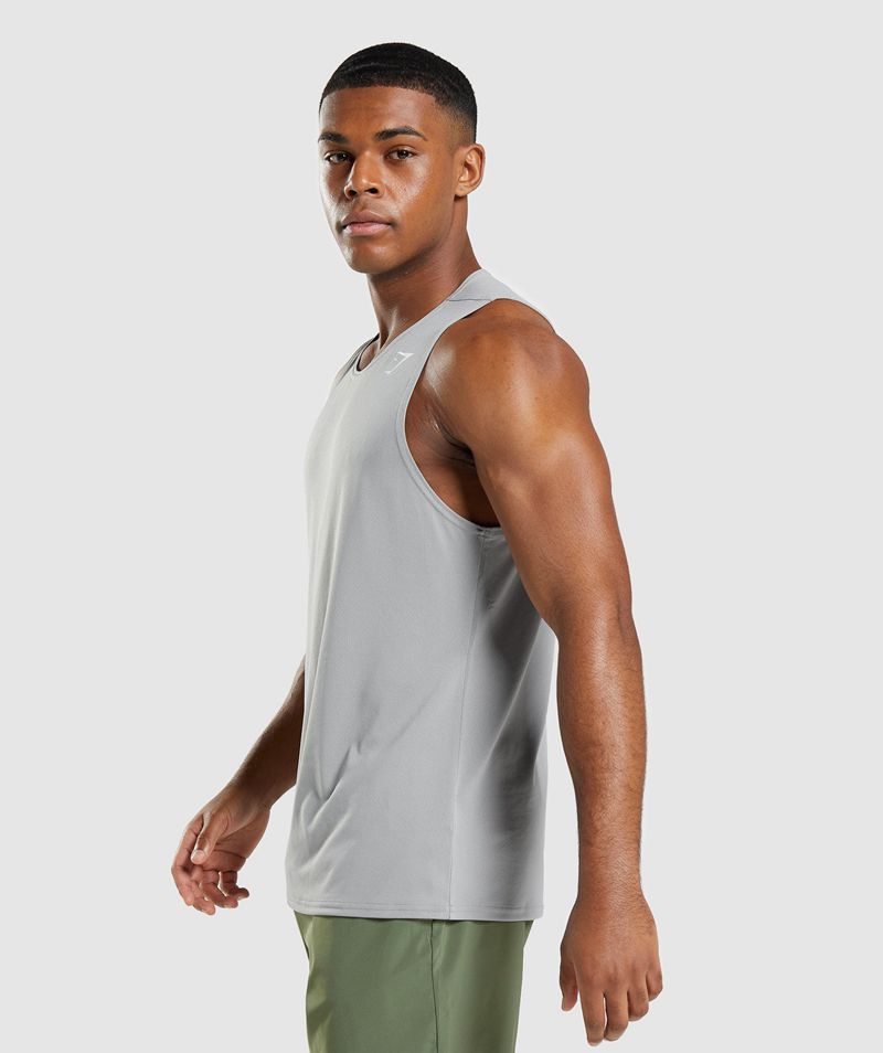 Men's Gymshark Arrival Tank Tops Grey | USA  9426-PKSVI