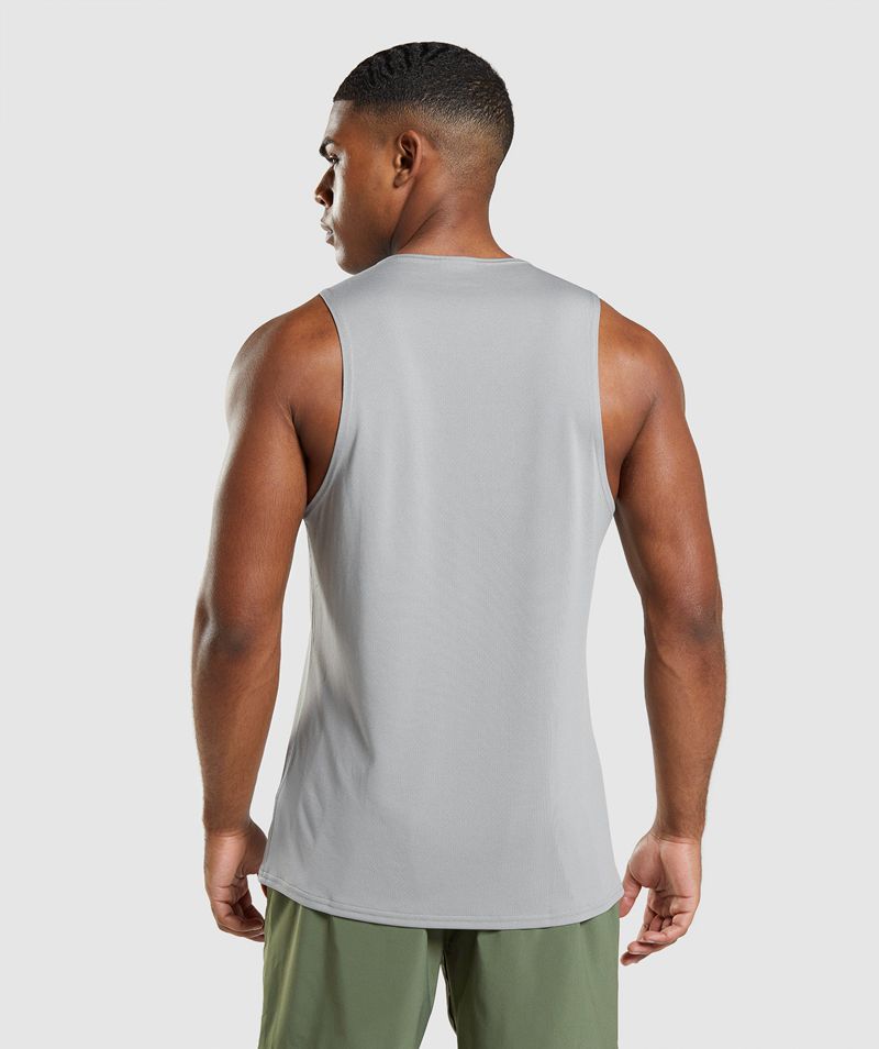 Men's Gymshark Arrival Tank Tops Grey | USA  9426-PKSVI