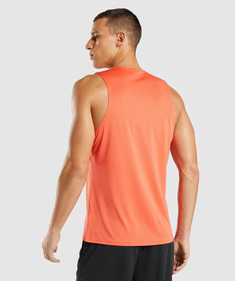 Men's Gymshark Arrival Tank Tops Orange | USA  7290-HQKVE