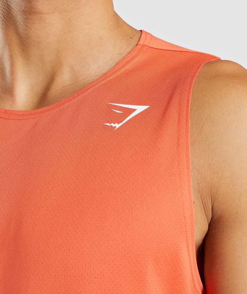 Men's Gymshark Arrival Tank Tops Orange | USA  7290-HQKVE