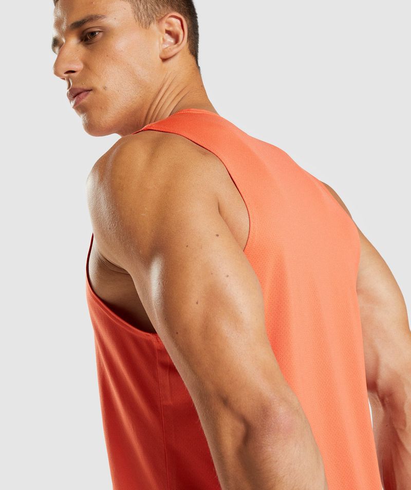 Men's Gymshark Arrival Tank Tops Orange | USA  7290-HQKVE