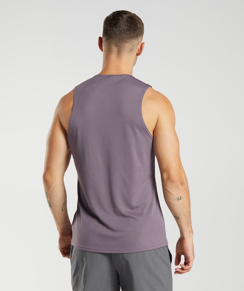 Men's Gymshark Arrival Tank Tops Purple | USA  9781-YHQKE