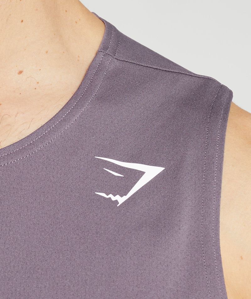 Men's Gymshark Arrival Tank Tops Purple | USA  9781-YHQKE