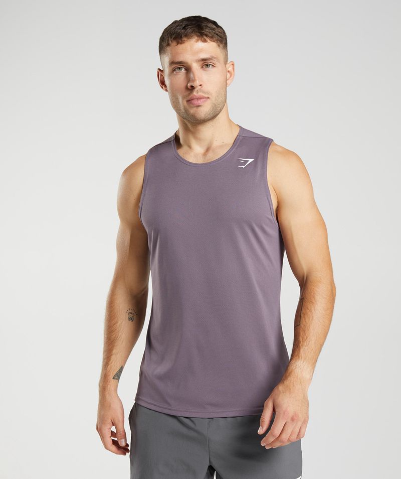 Men\'s Gymshark Arrival Tank Tops Purple | USA  9781-YHQKE