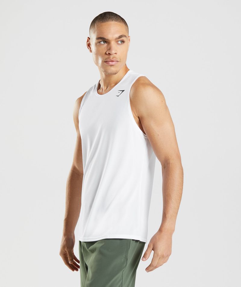 Men's Gymshark Arrival Tank Tops White | USA  6128-OZAMB