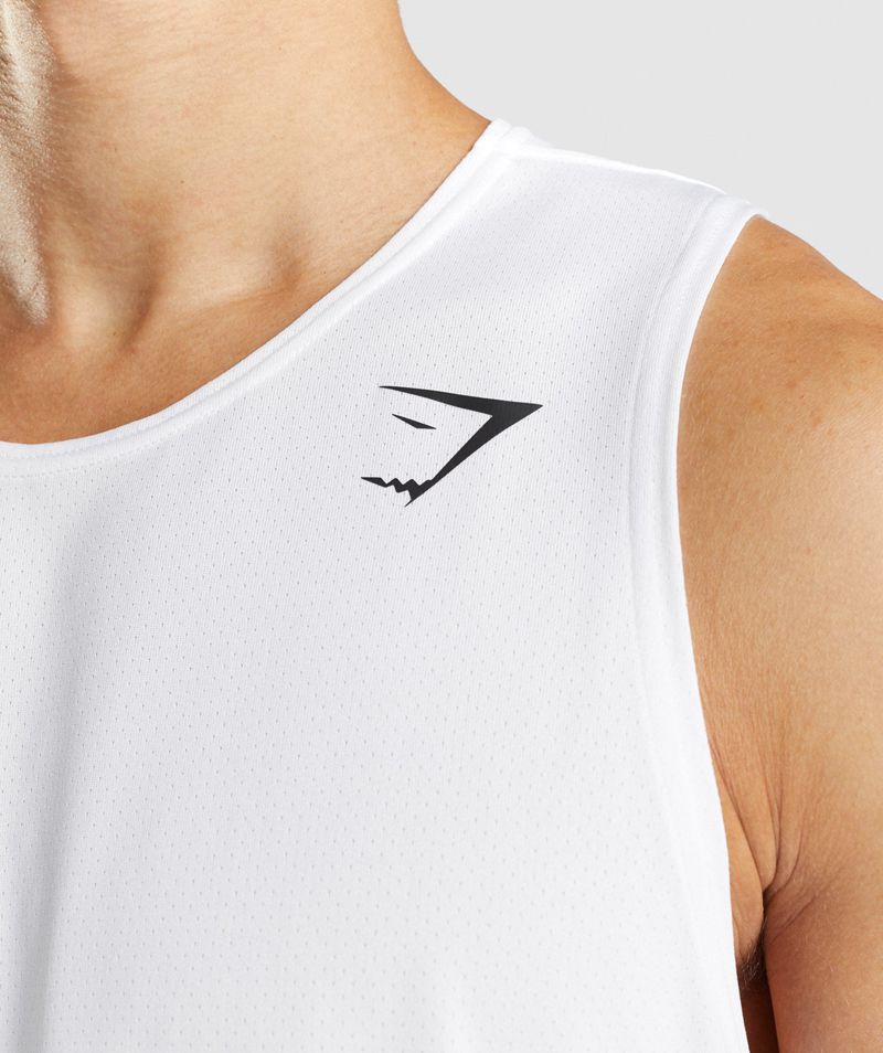 Men's Gymshark Arrival Tank Tops White | USA  6128-OZAMB