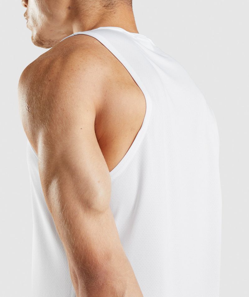 Men's Gymshark Arrival Tank Tops White | USA  6128-OZAMB