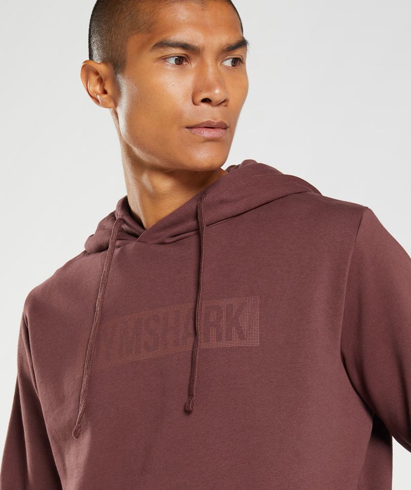 Men's Gymshark Block Hoodie Burgundy | USA  4731-JKVYM