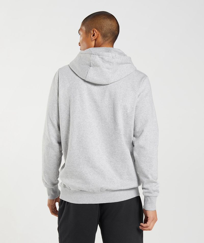 Men's Gymshark Block Hoodie Light Grey | USA  3721-UPYIF