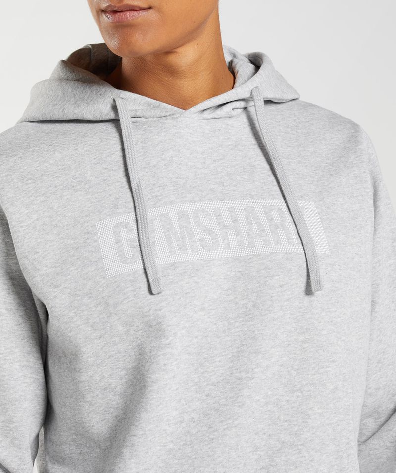 Men's Gymshark Block Hoodie Light Grey | USA  3721-UPYIF