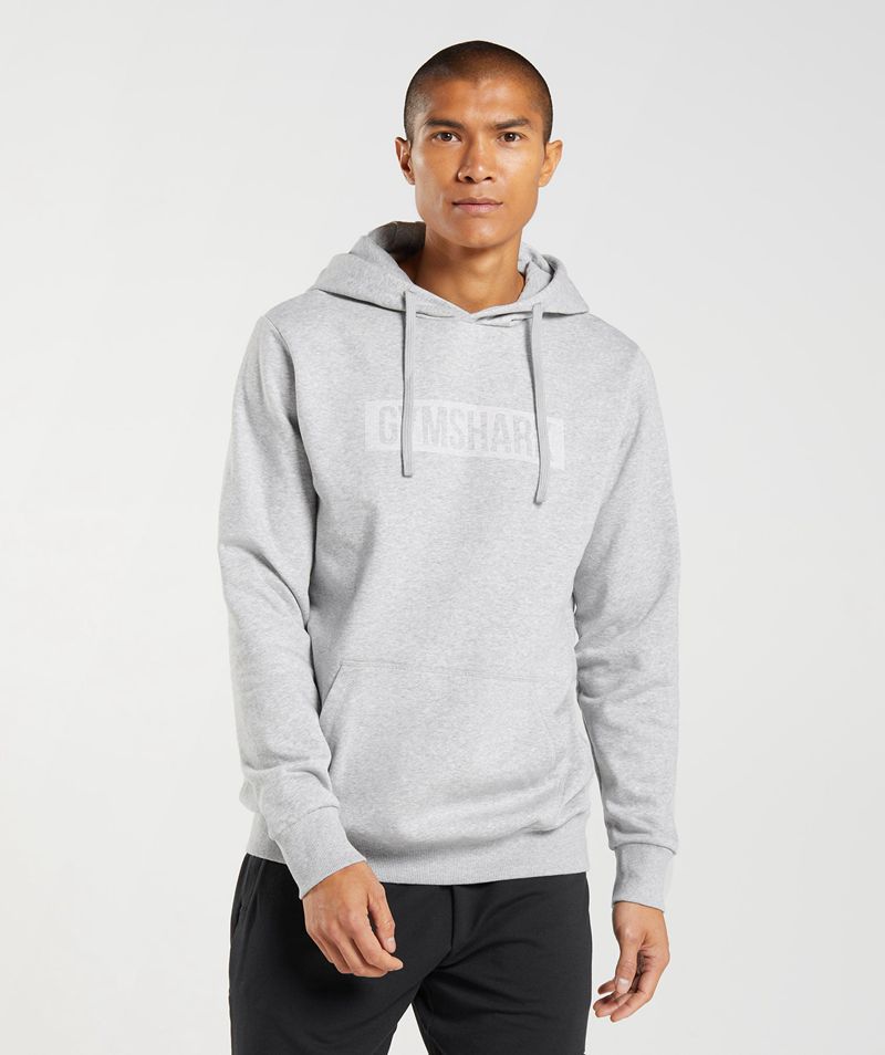 Men\'s Gymshark Block Hoodie Light Grey | USA  3721-UPYIF