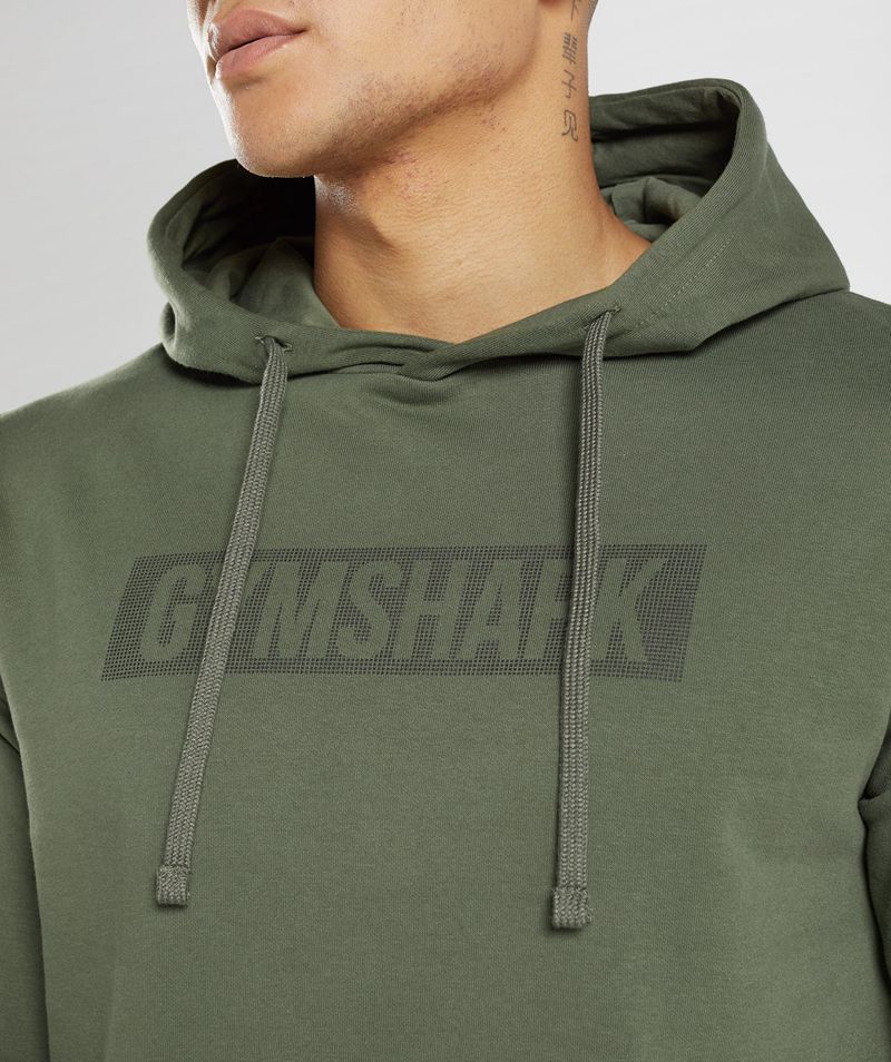 Men's Gymshark Block Hoodie Olive | USA  7340-ZQJWF