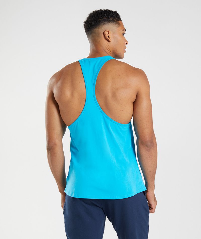 Men's Gymshark Block Stringer Blue | USA  1367-UGVXW