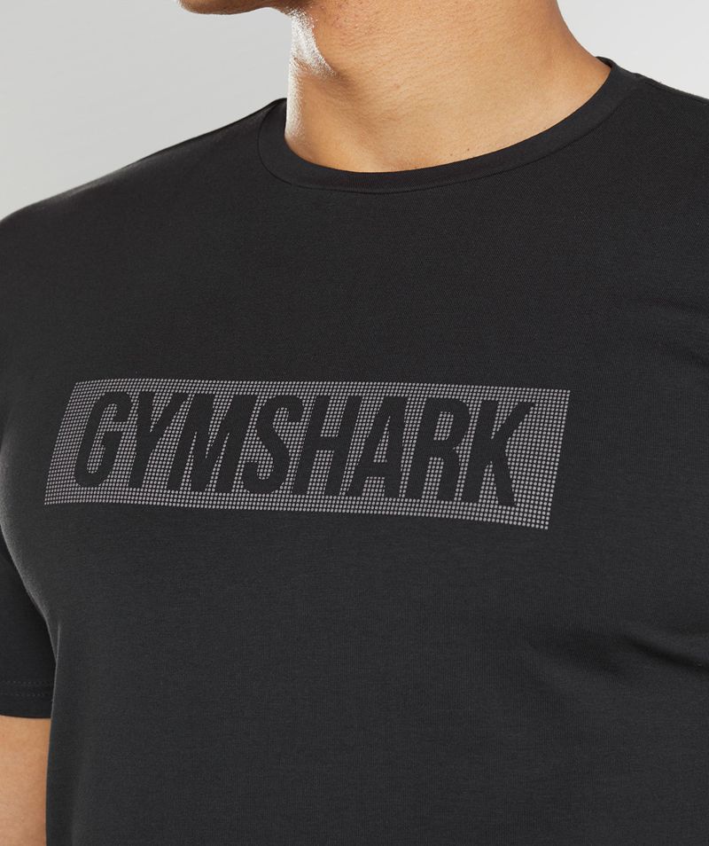 Men's Gymshark Block T-Shirts Black | USA  3946-GMZDN