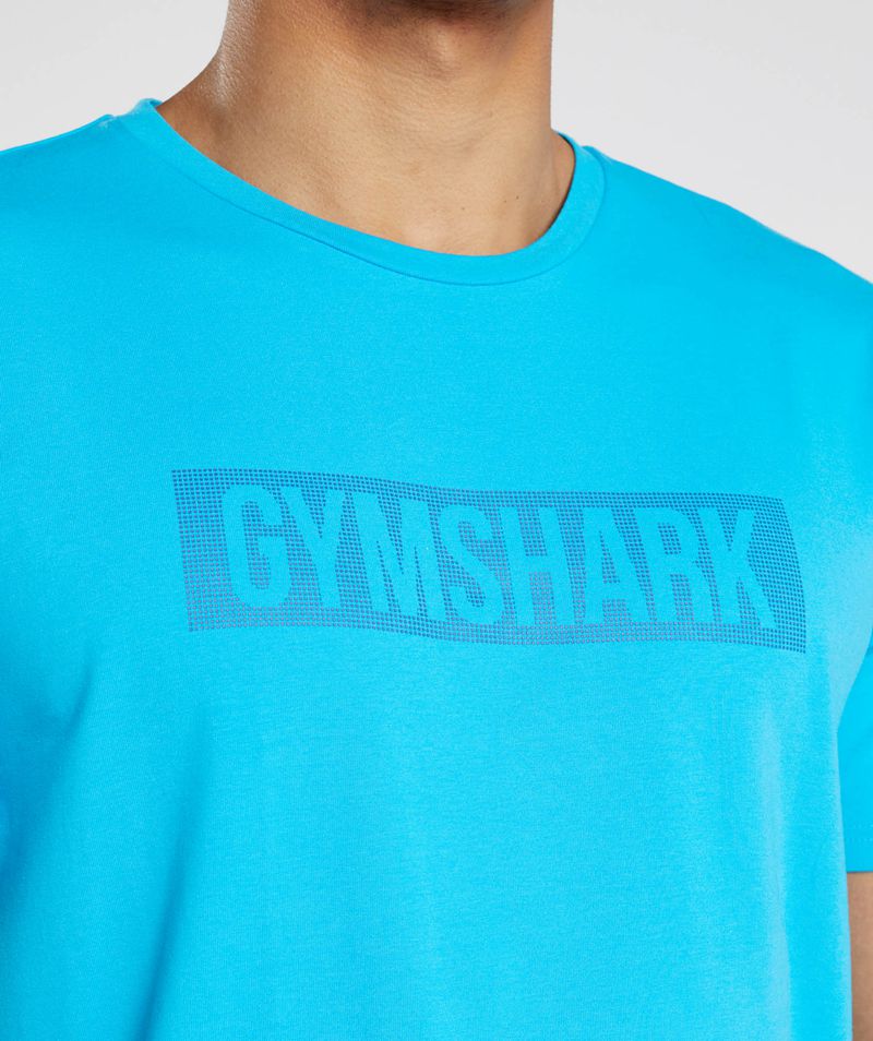 Men's Gymshark Block T-Shirts Blue | USA  2493-CKDYX