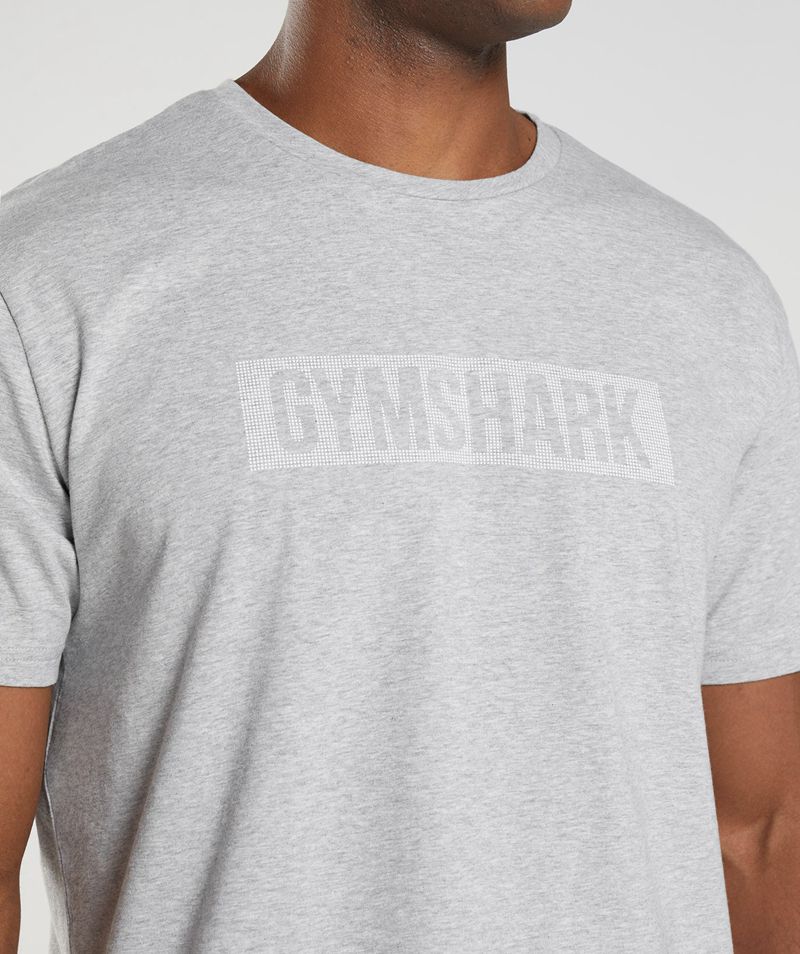 Men's Gymshark Block T-Shirts Light Grey | USA  8901-XWSLG