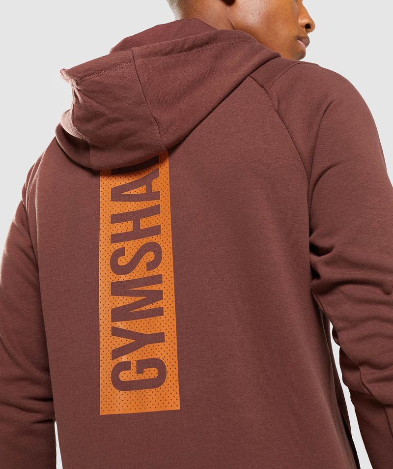 Men's Gymshark Bold Hoodie Burgundy | USA  2547-XUAWL