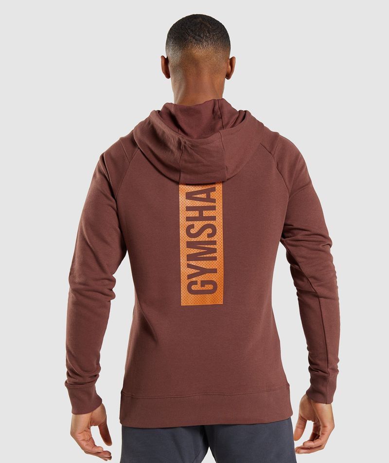 Men\'s Gymshark Bold Hoodie Burgundy | USA  2547-XUAWL