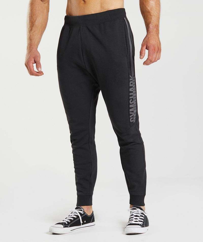 Men\'s Gymshark Bold React Joggers Black | USA  1926-UWLSF