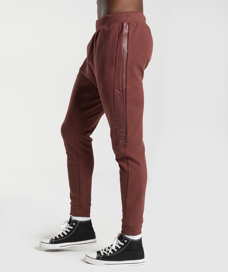 Men's Gymshark Bold React Joggers Burgundy | USA  6832-VROXZ