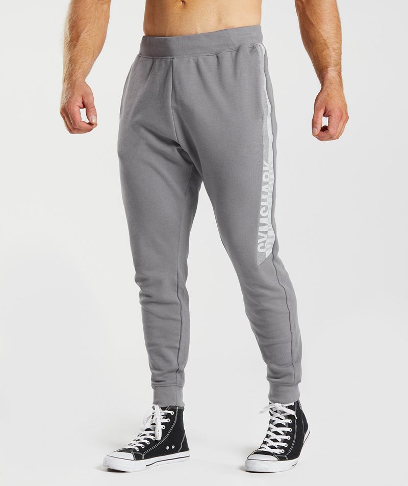 Men\'s Gymshark Bold React Joggers Grey | USA  5082-WHLQA