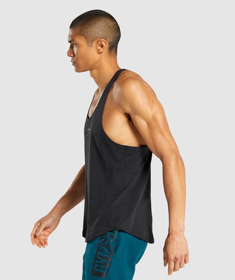 Men's Gymshark Bold Stringer Black | USA  1283-LJPRE