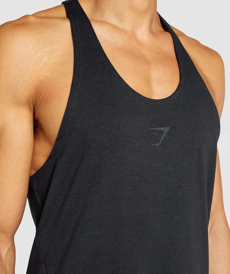 Men's Gymshark Bold Stringer Black | USA  1283-LJPRE