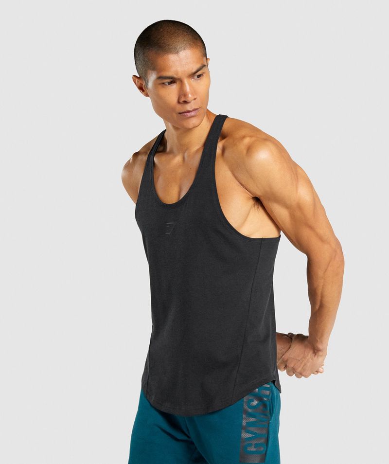 Men\'s Gymshark Bold Stringer Black | USA  1283-LJPRE