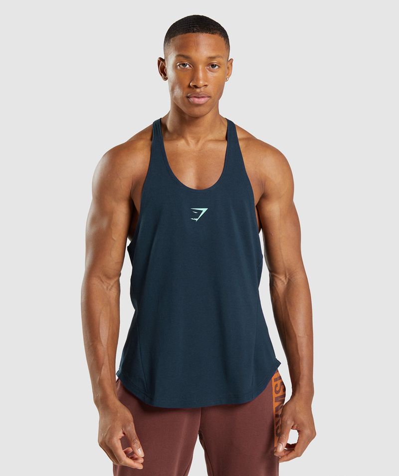 Men's Gymshark Bold Stringer Navy | USA  3209-BWIHU