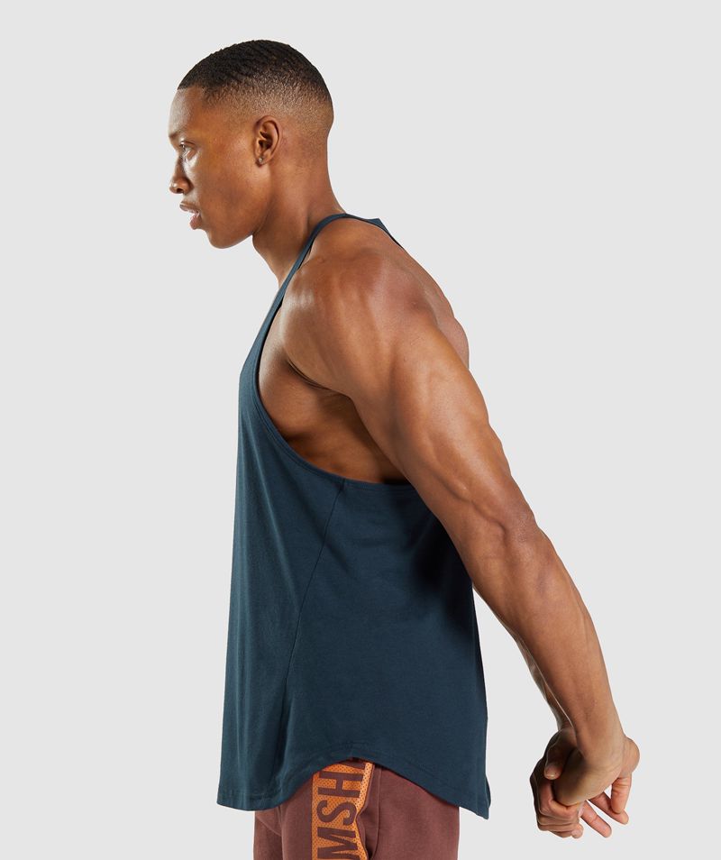 Men's Gymshark Bold Stringer Navy | USA  3209-BWIHU