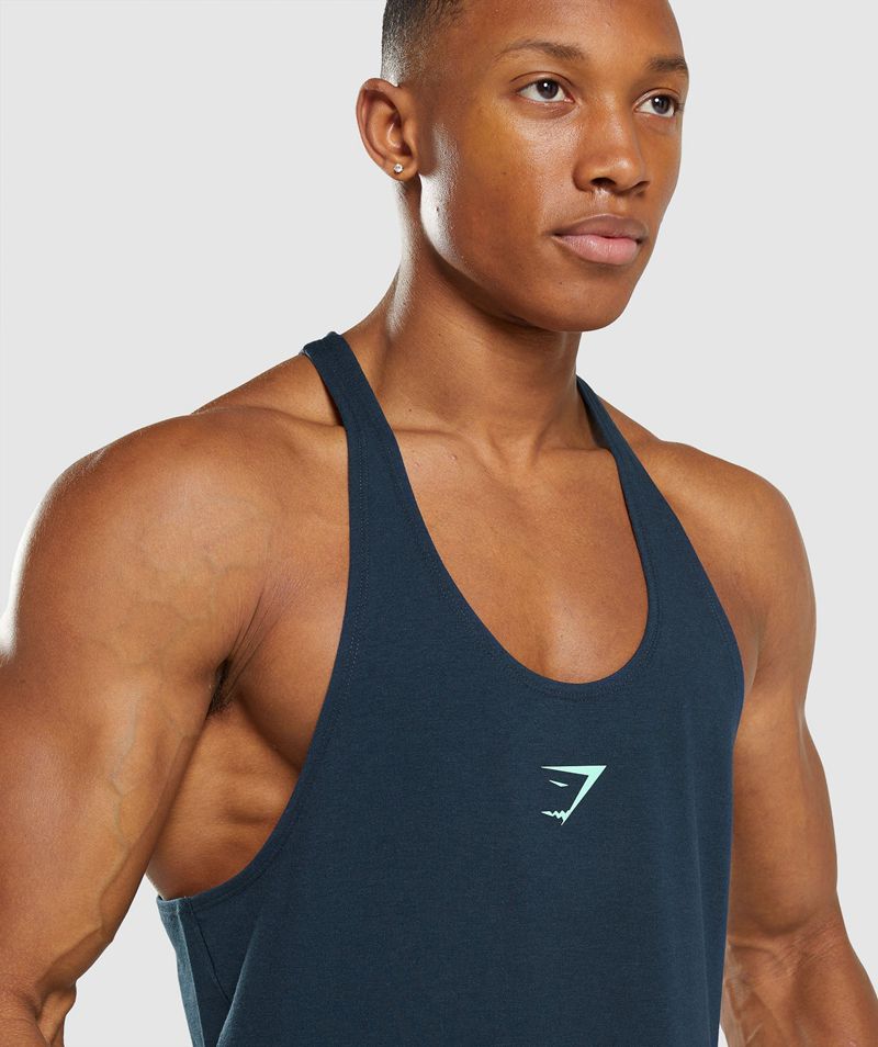 Men's Gymshark Bold Stringer Navy | USA  3209-BWIHU