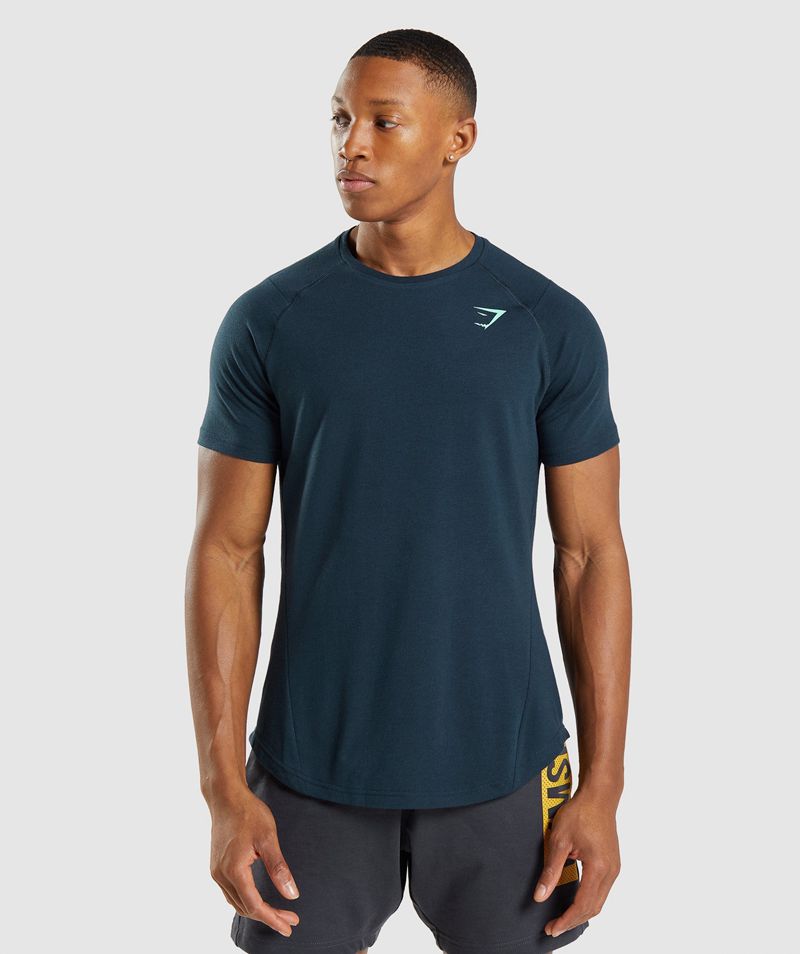 Men's Gymshark Bold T-Shirts Navy | USA  1798-HNBAK