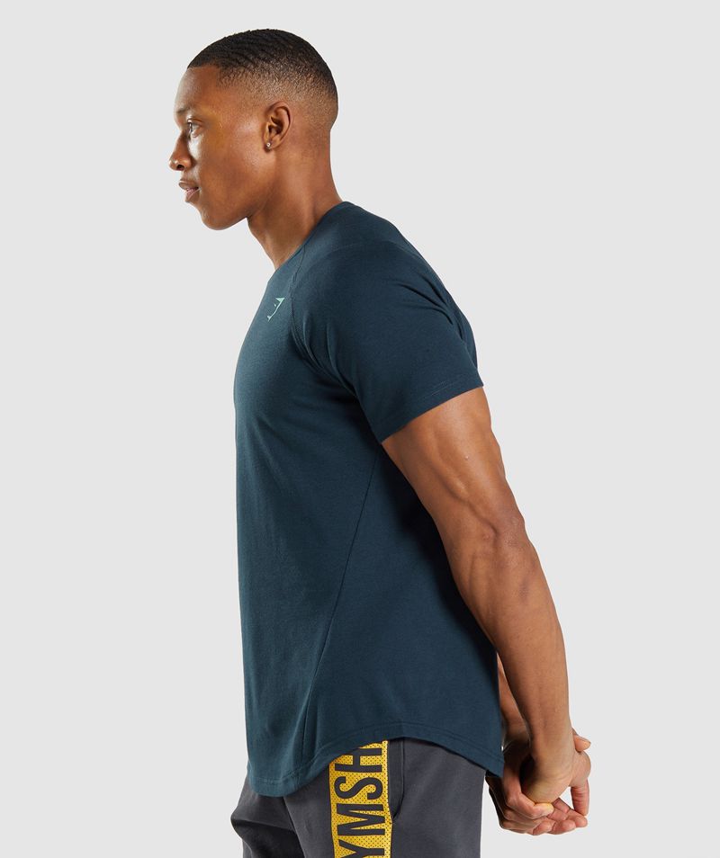 Men's Gymshark Bold T-Shirts Navy | USA  1798-HNBAK