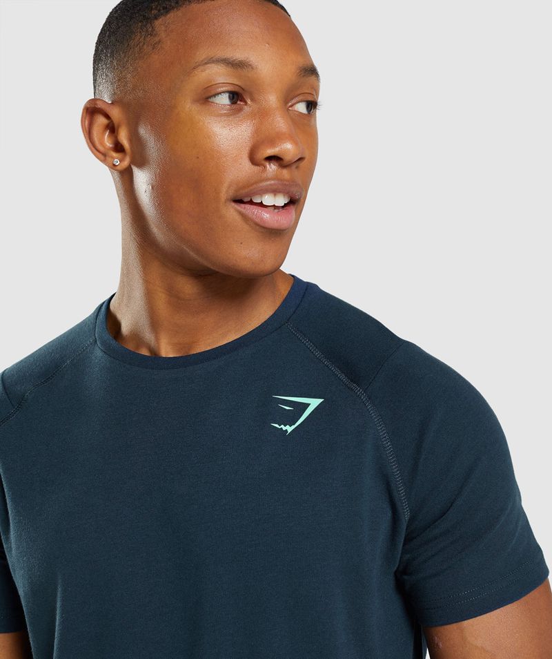 Men's Gymshark Bold T-Shirts Navy | USA  1798-HNBAK