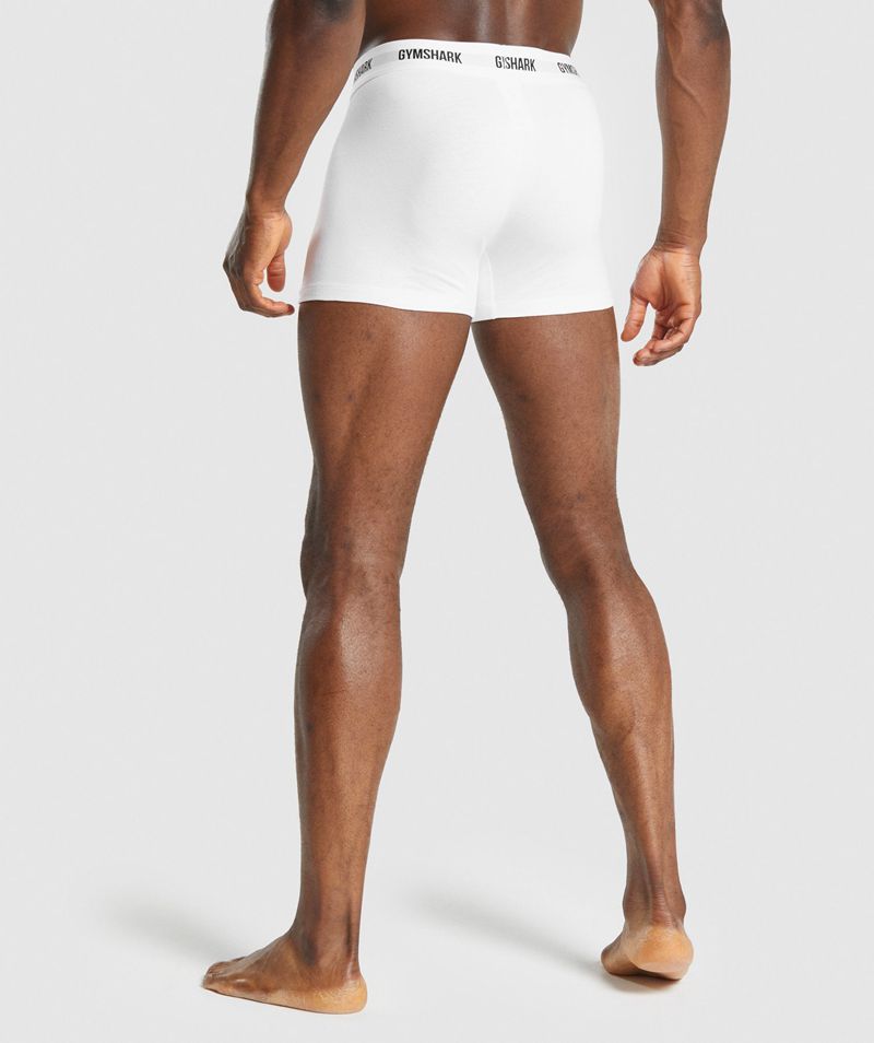 Men's Gymshark Boxers 2pk Underwear White | USA  5894-MOTVQ