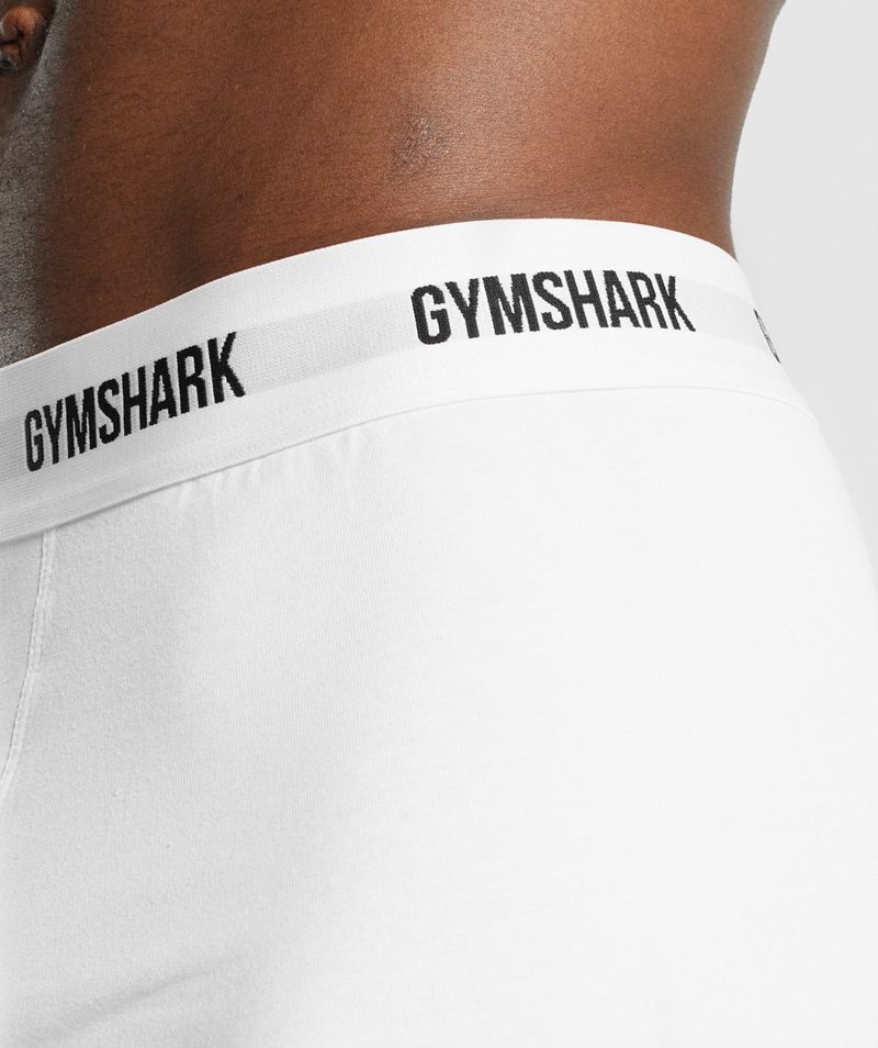 Men's Gymshark Boxers 2pk Underwear White | USA  5894-MOTVQ