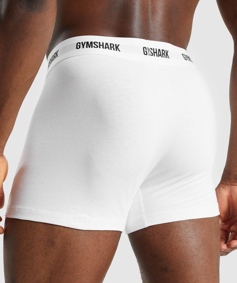 Men's Gymshark Boxers 2pk Underwear White | USA  5894-MOTVQ