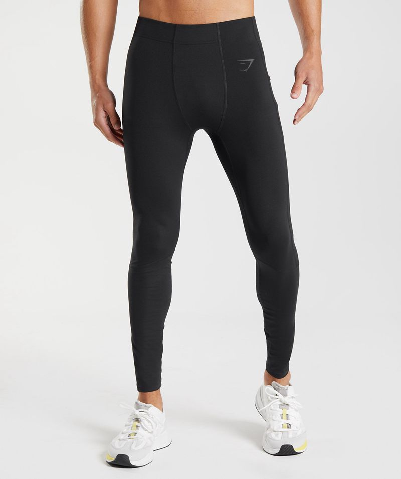 Men\'s Gymshark Control Baselayer Leggings Black | USA  2816-EUSHV