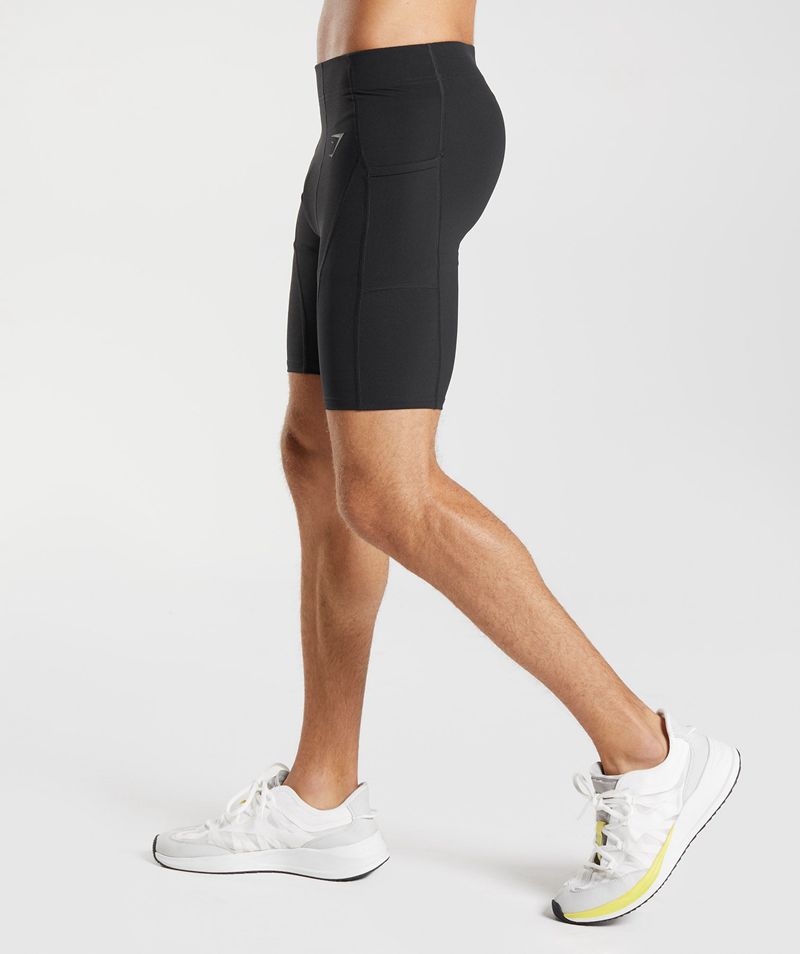 Men's Gymshark Control Baselayer Shorts Black | USA  3815-KZTVE