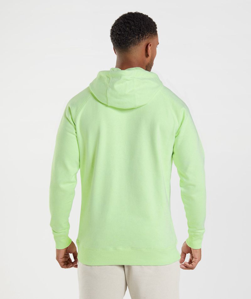 Men's Gymshark Crest Hoodie Green | USA  1284-HTOAR