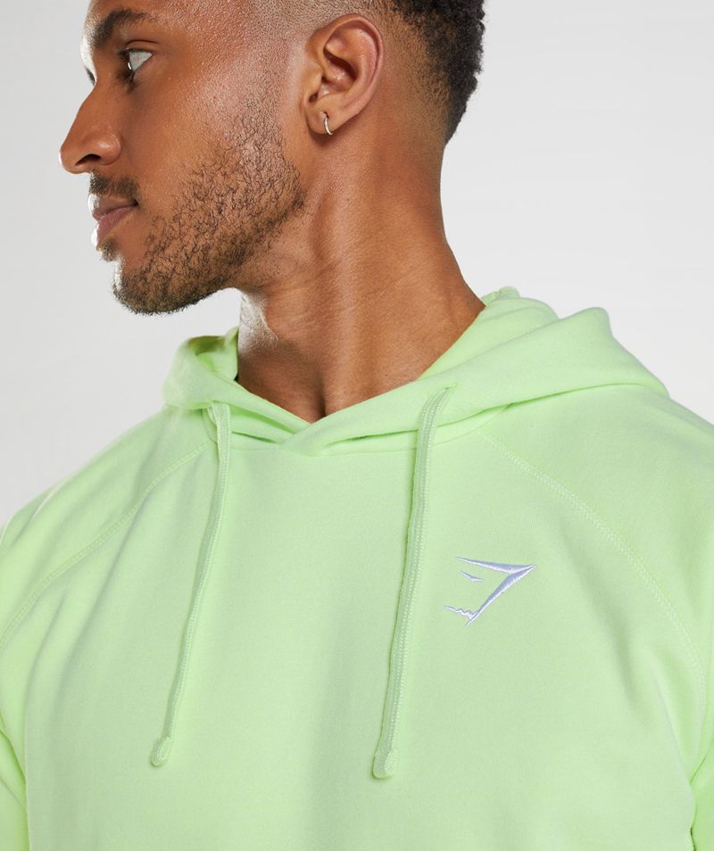 Men's Gymshark Crest Hoodie Green | USA  1284-HTOAR