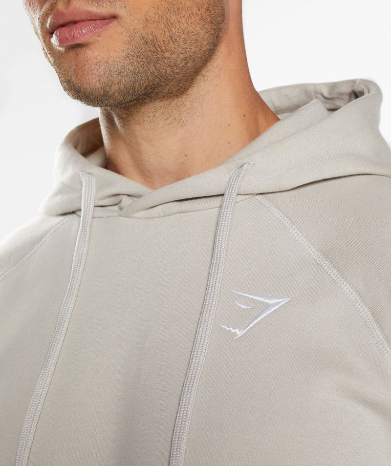 Men's Gymshark Crest Hoodie Grey | USA  1964-OXQPC